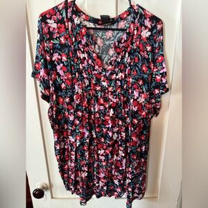 Floral V-Neck Women's Top